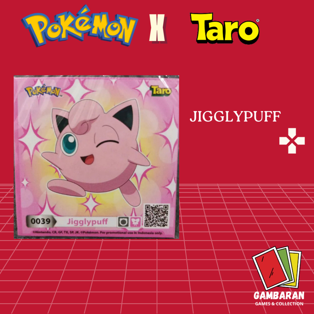 Jigglypuff #0039 Stiker Pokemon X Taro Promo Koleksi