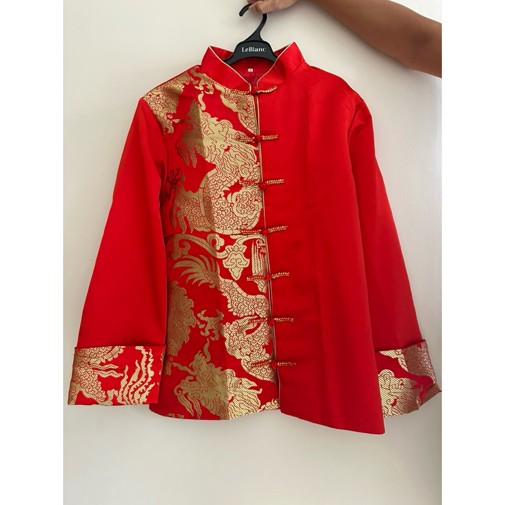 Baju Cheongsam Pria Merah Emas Preloved