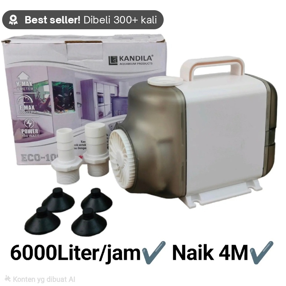 KANDILA ECO 108 Pompa celup kolam koi 6000 liter per jam