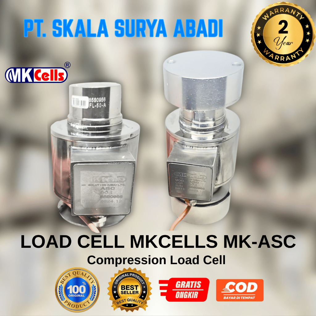 Load Cell Compression MK CELLS MK ASC Kapasitas 30ton & 50ton / Compression Load Cell Jembatan Timba
