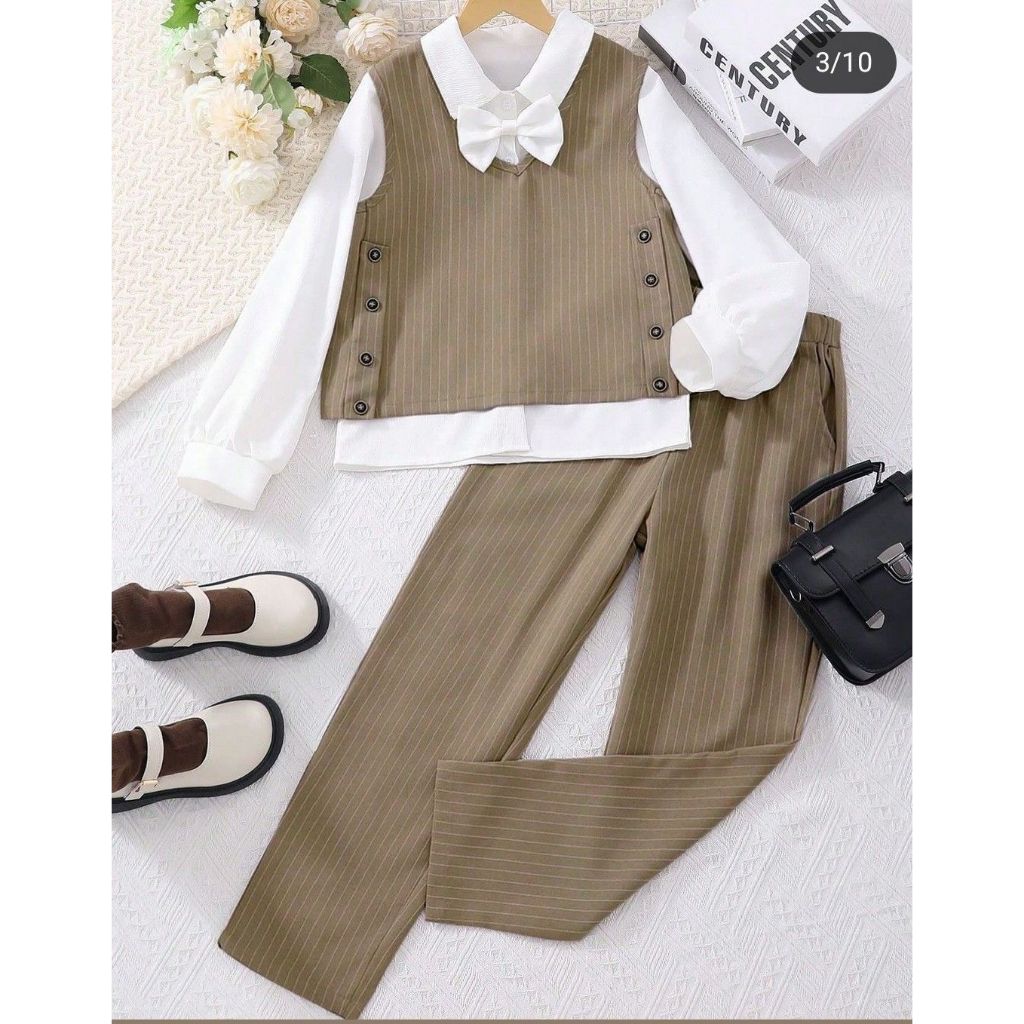 DANTI SET KIDS 3 IN 1  (7 - 15 TAHUN) // RAYON MIX KATUN //SETELAN ROMPI ANAK // ONE SET ANAK REMAJA