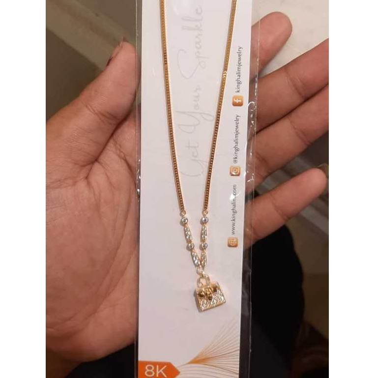 KALUNG MILANO LIONTIN TAS FASHION ZIRCON KADAR 375 8K