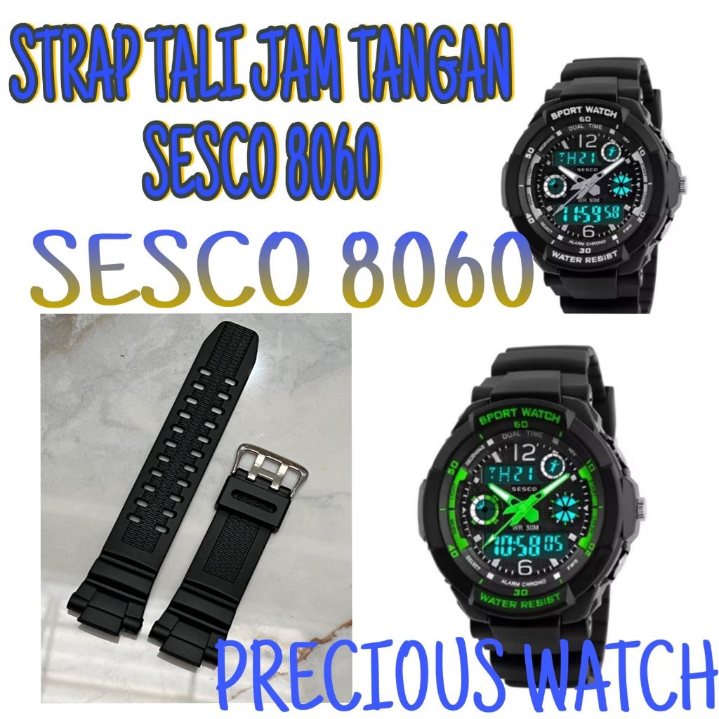 STRAP TALI JAM TANGAN ORIGINAL SESCO 8060 SESCO8060 pas dan bs lgsg dipakai