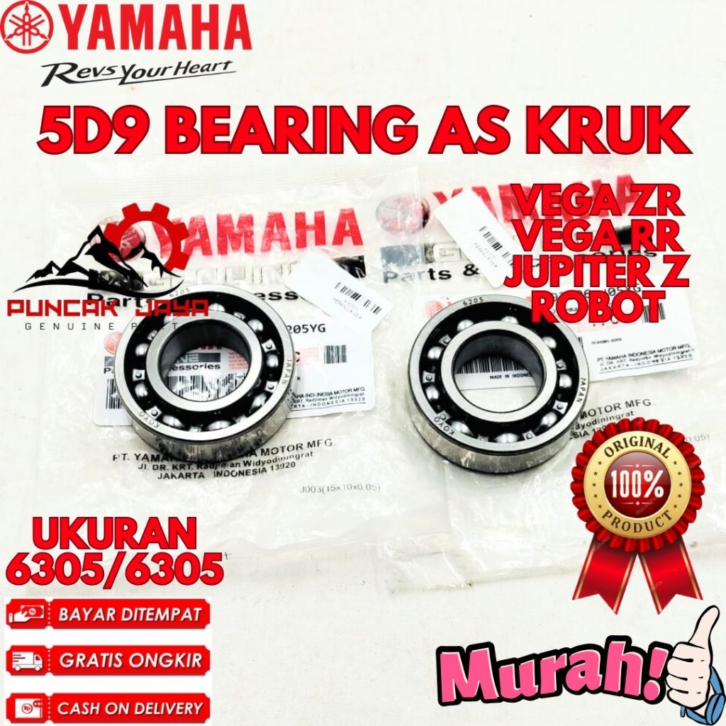 BEARING AS KRUK ORIGINAL YAMAHA KODE 5D9, BEARING AS KRUK VEGA RR, BEARING AS KRUK VEGA ZR, BEARING 