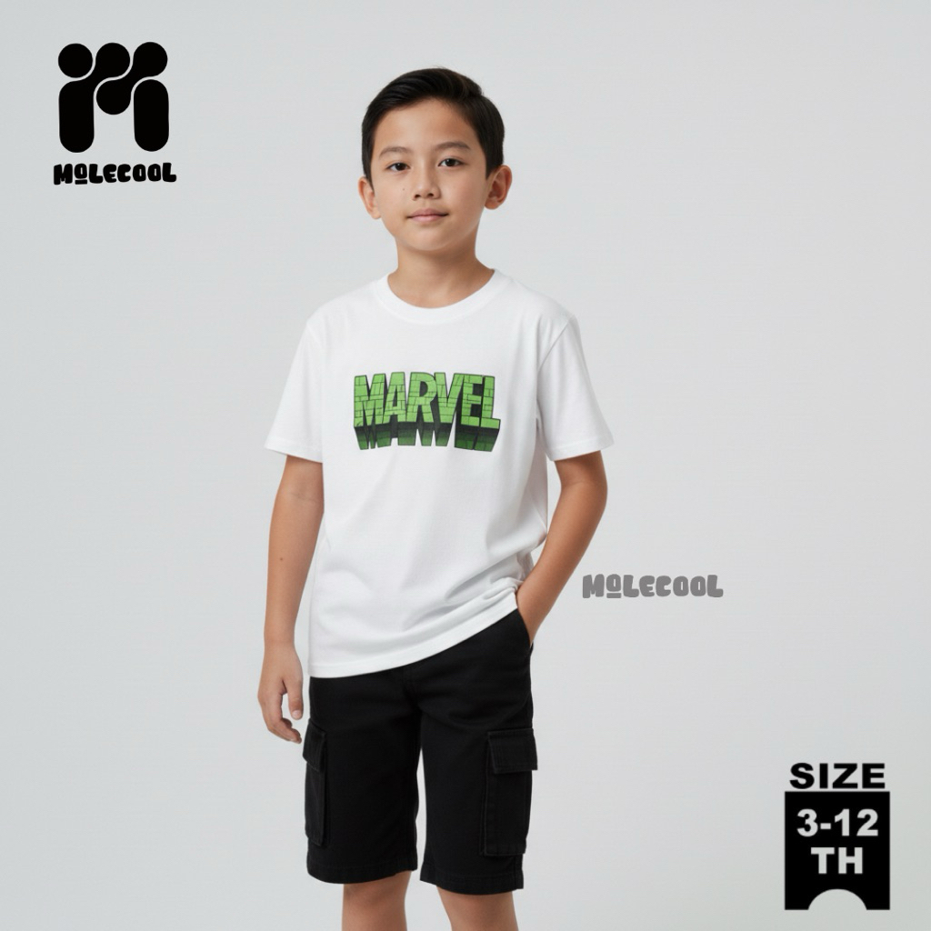 Molecool Kids Kaos Anak Laki - Laki Marvel Hulk Usia 3-12 Tahun