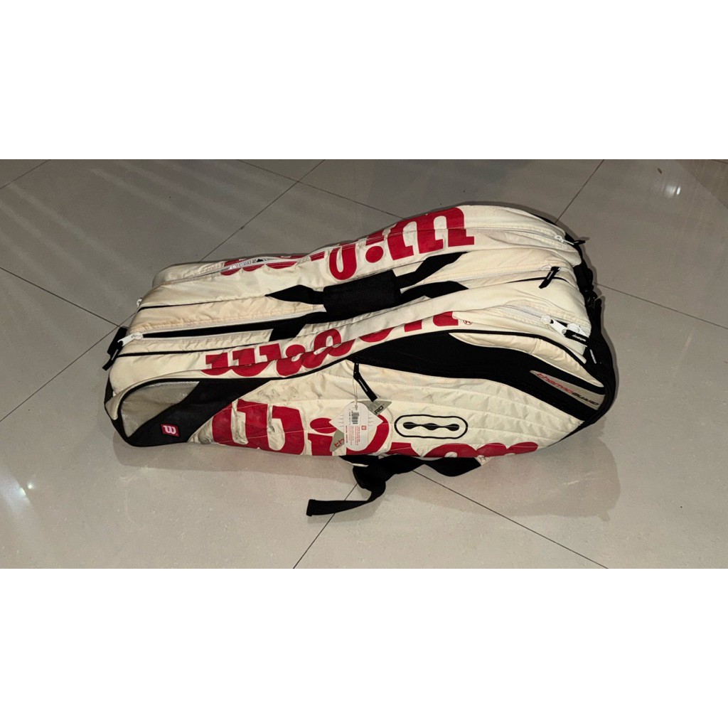 WILSON Ncode Super 6 Pack WHITE Tennis Racket Bag