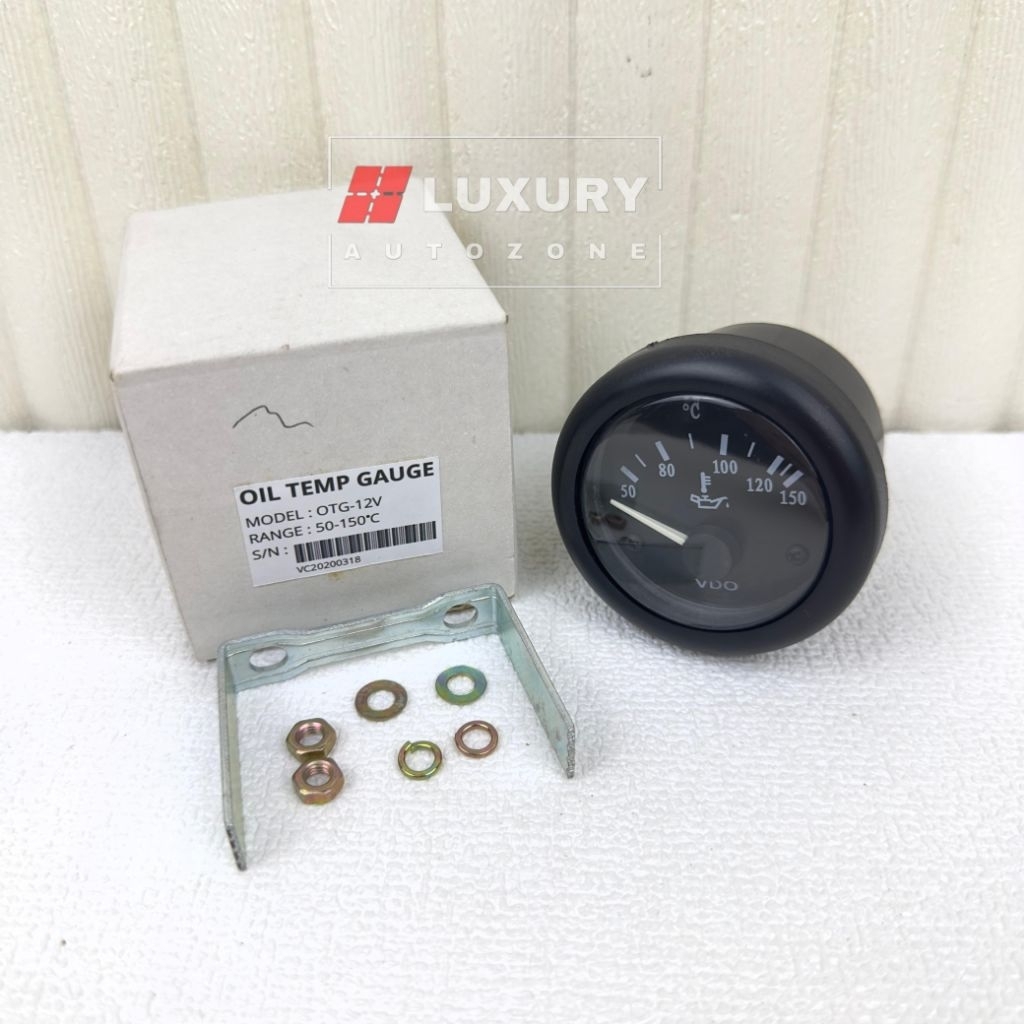 Oil Temperature Gauge VDO 12V OTG-12V Gauge Meter Suhu Air Indikator Suhu Air 12V VDO OTG 12V