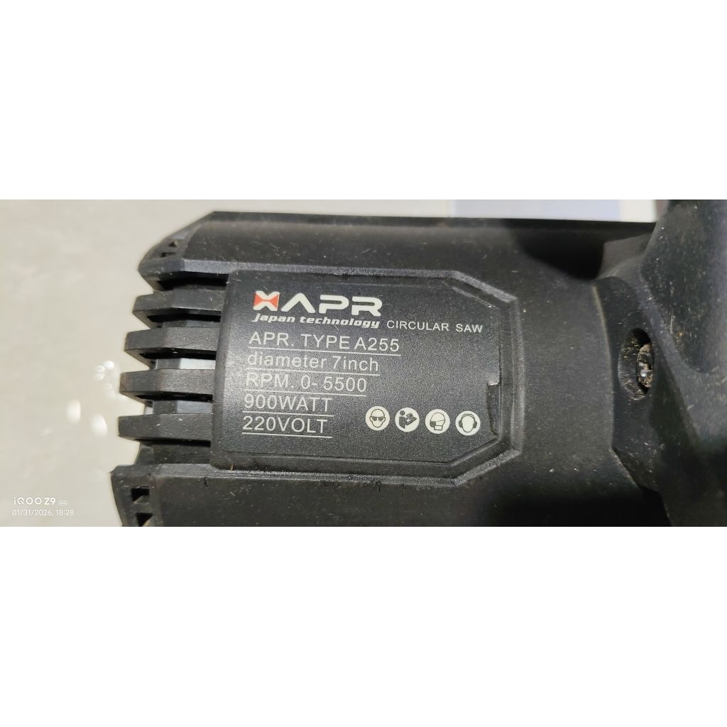 Circular Saw Gergaji Kayu APR A255 Heavy Duty, mesin sirkel Second Unit only Like New