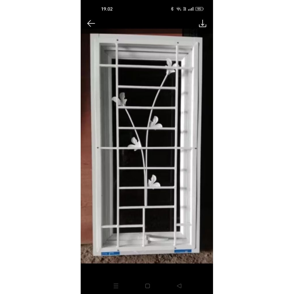 jendela aluminium lengkap teralis T.160xL.40cm 3in bisa custom ukuran lengkap asesoris free packing 