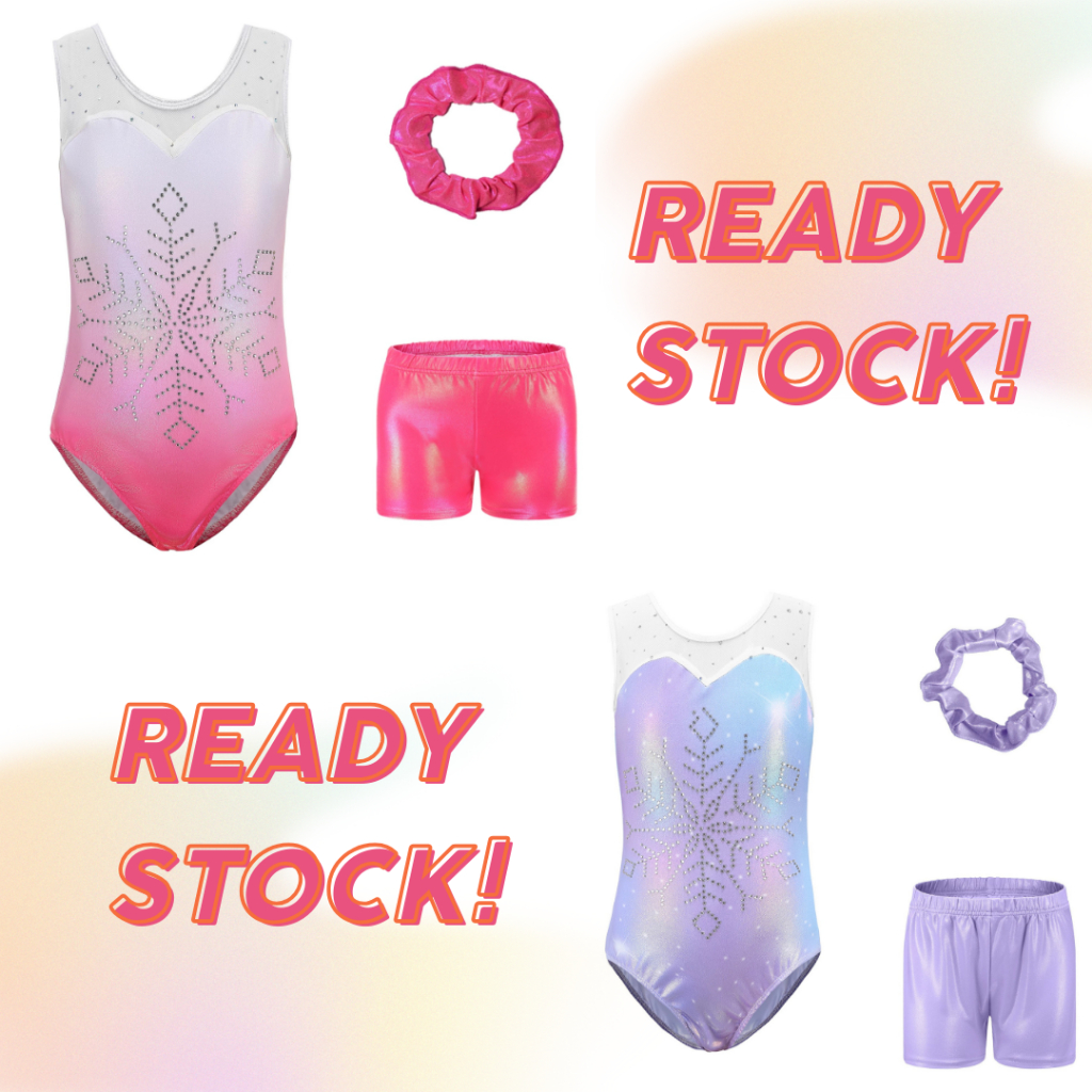 [READY STOCK] Tiny Queens SS-21 Gymnastic Leotard Anak Import/Baju Senam Gymnastic Anak Perempuan/Ki