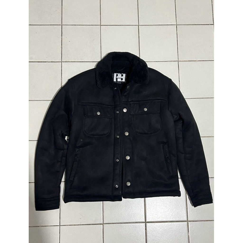 Pull & Bear Sherpa Black Jacket