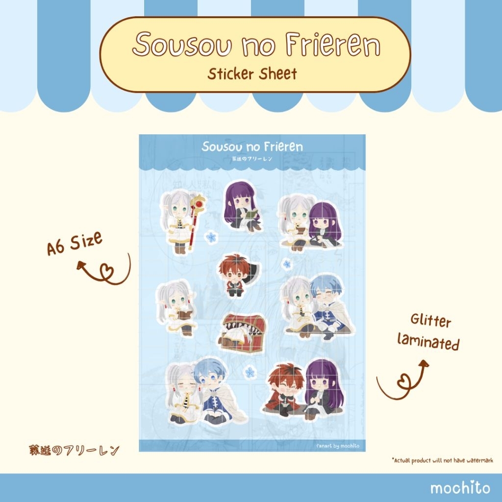 FRIEREN A6 Sticker Sheet Anime Vinyl