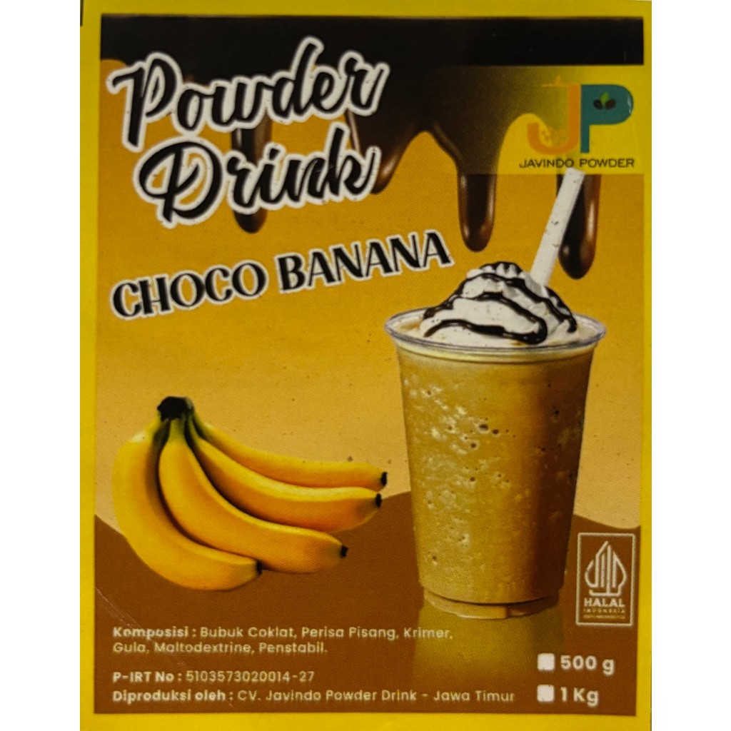 Bubuk Minuman Rasa Choco Banana (Pisang Coklat) 1 kg Javindo Powder