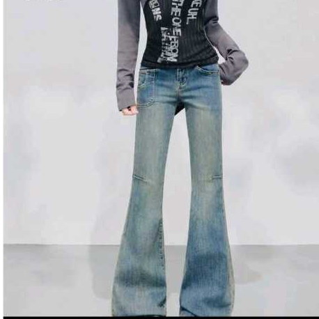 ARA Jeans - Celana Jeans 8805 High Waist Vintage Fit Denim Soft Blue Model Flare Cutbray Cocok untuk