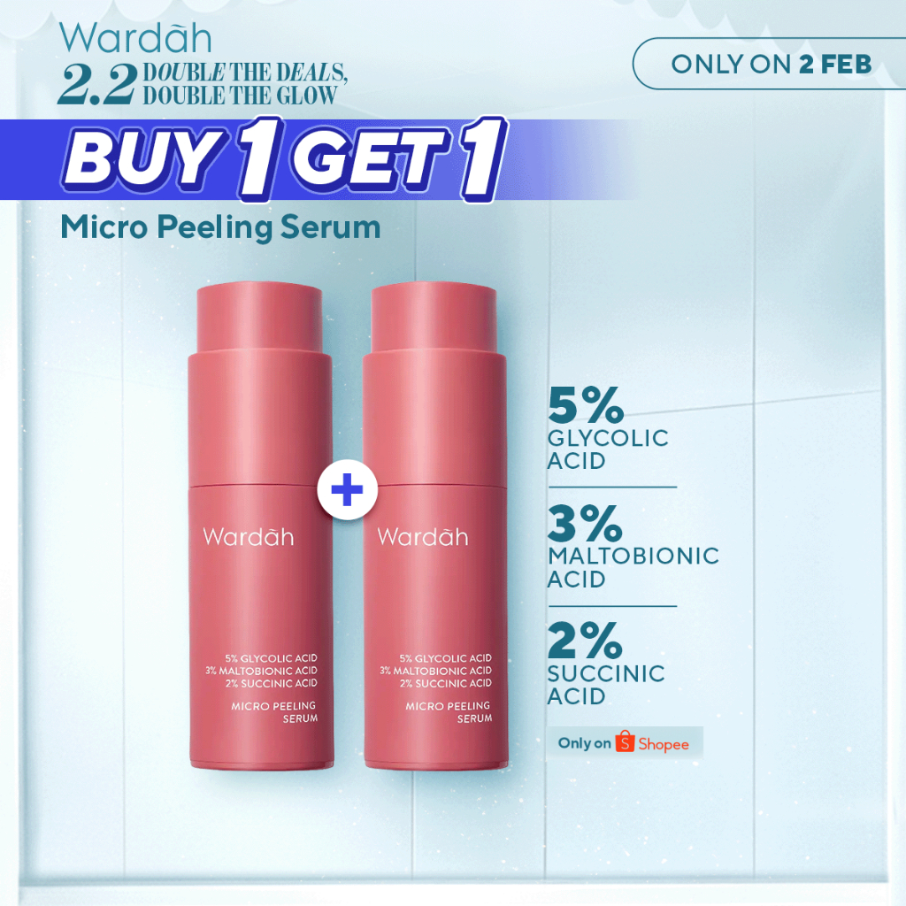 Wardah Exfo Peeling Serum 5% Glycolic Acid 3% Maltobionic Acid 2% Succinic Acid Micro - Serum Exfoli