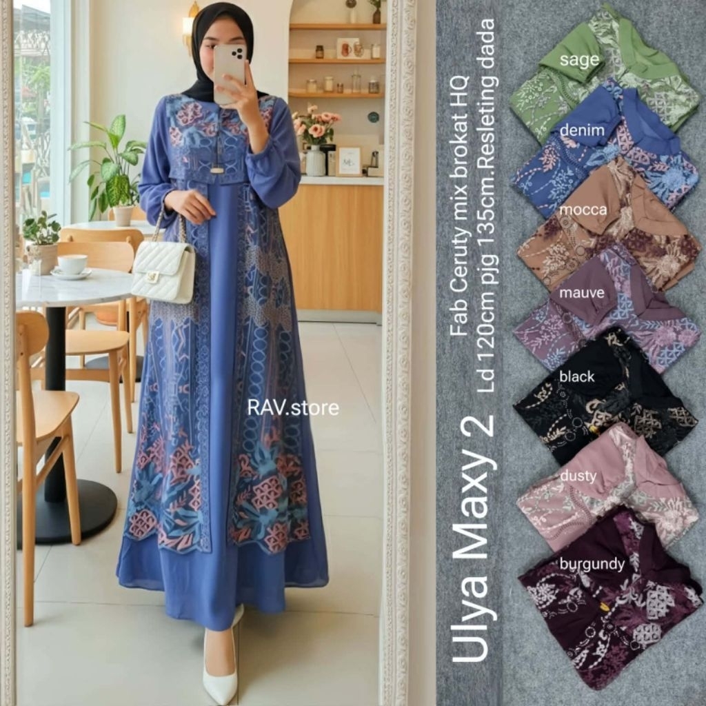 Cempaka , Ulya , Lunisa , Ulya , Vinsen , Mismea , Recca Maxi Dress Wanita by RAV