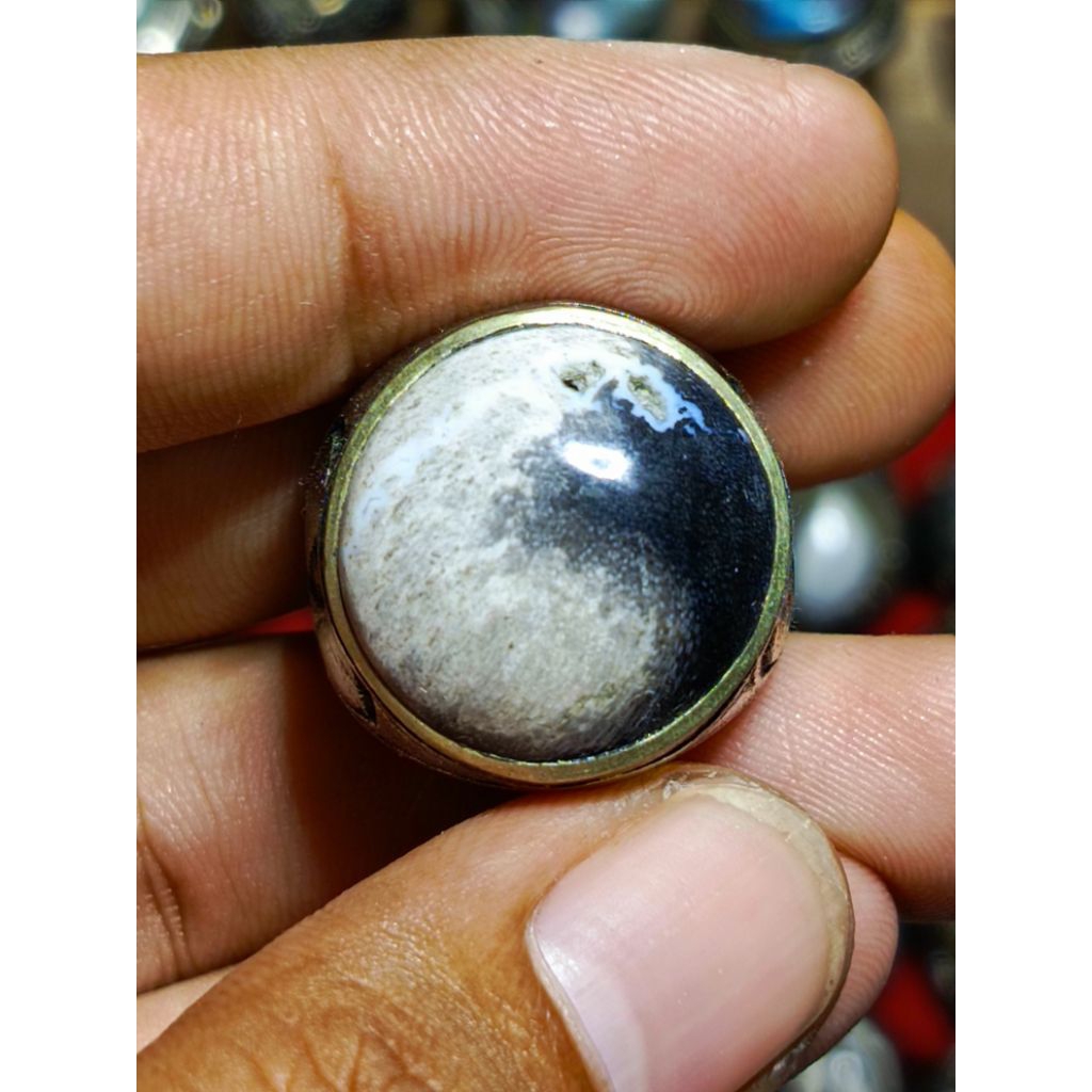 Batu akik galih kelor motif yin&yang Top HQ R/9