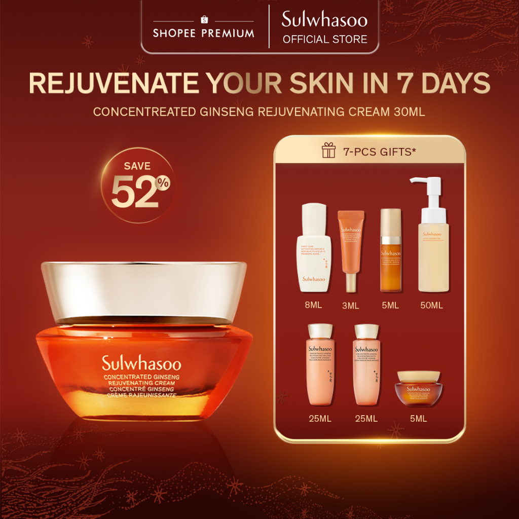 [2.2 Special Set] Sulwhasoo Concentrated Ginseng Rejuvenating Cream - Anti Aging, Moisturizer, Cream