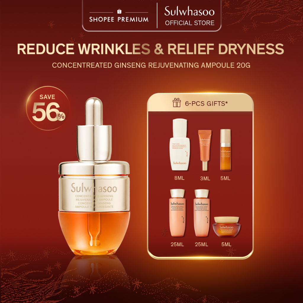 [2.2 Special Set] Sulwhasoo Concentrated Ginseng Rejuvenating Ampoule 20gr - Skincare, Perawatan Waj