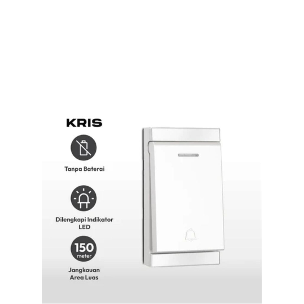 Krisbow Bel Pintu Wireless Two Bell 581-2 - Putih.