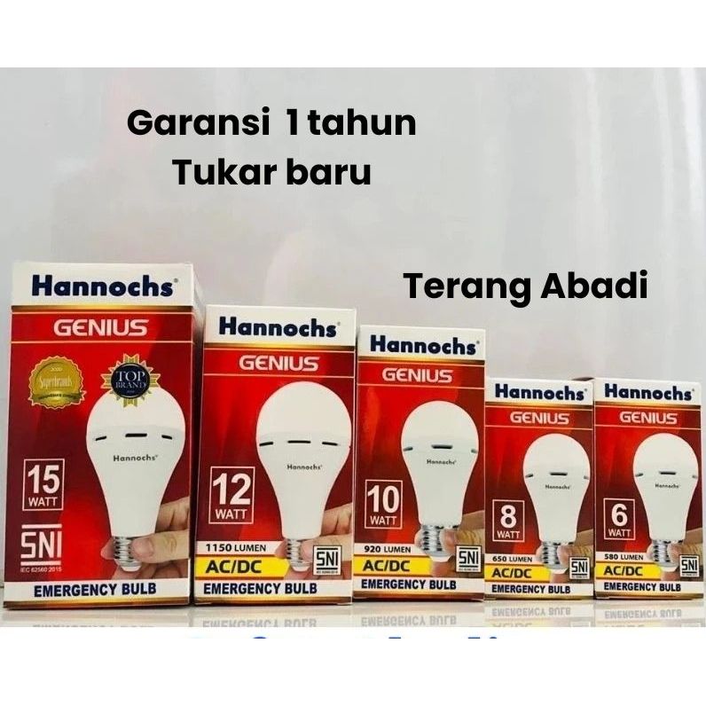 Hannochs Genius Lampu Emergency Recharge | Mati Listrik