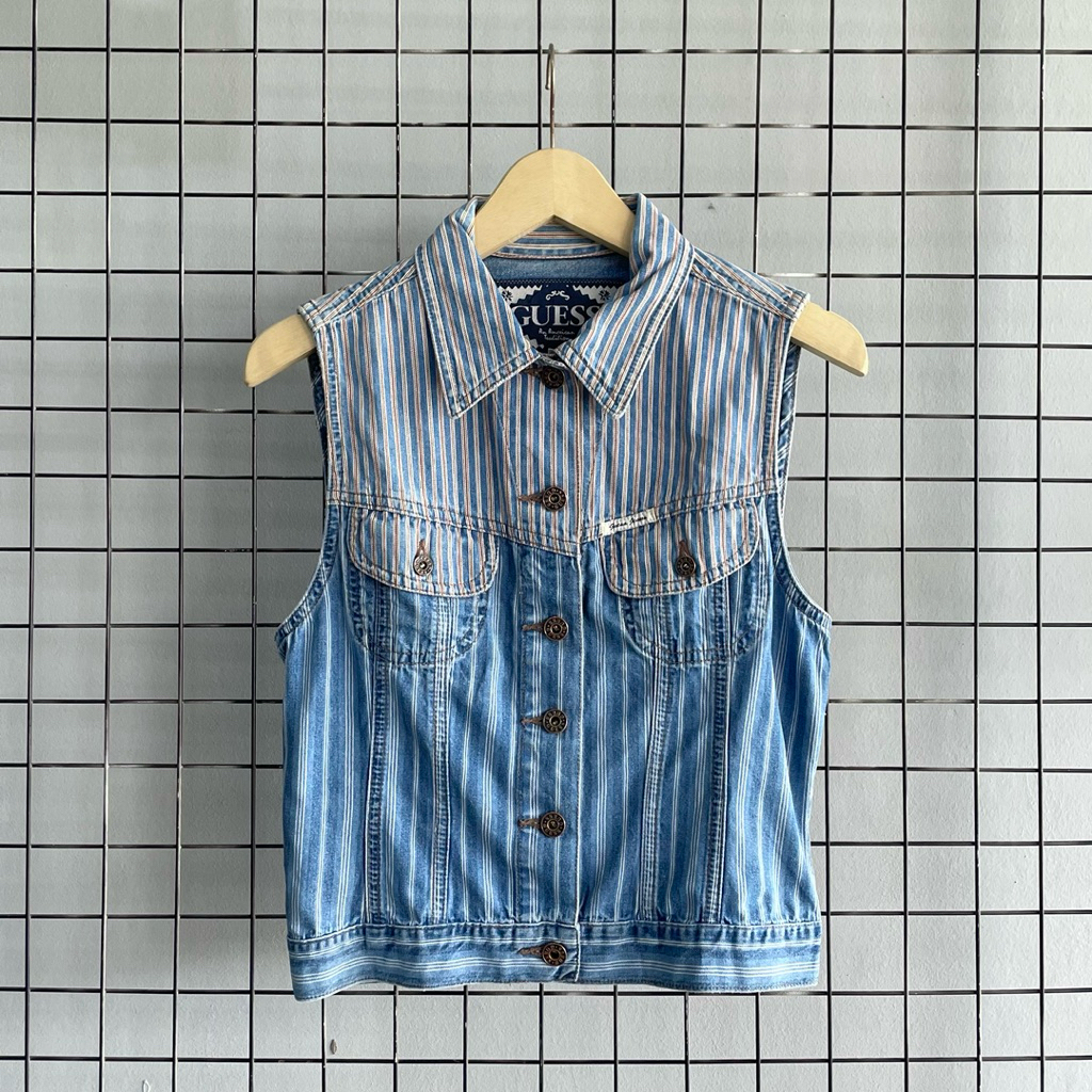 90’s Guess Made in USA Vest Jeans Stripe