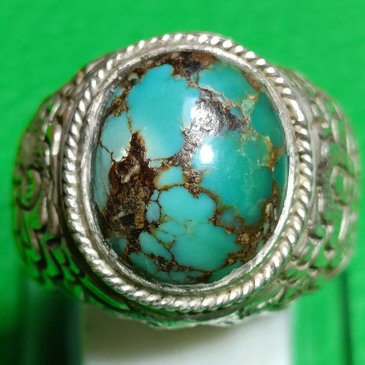 Pirus Persia Ring perak urat tembus