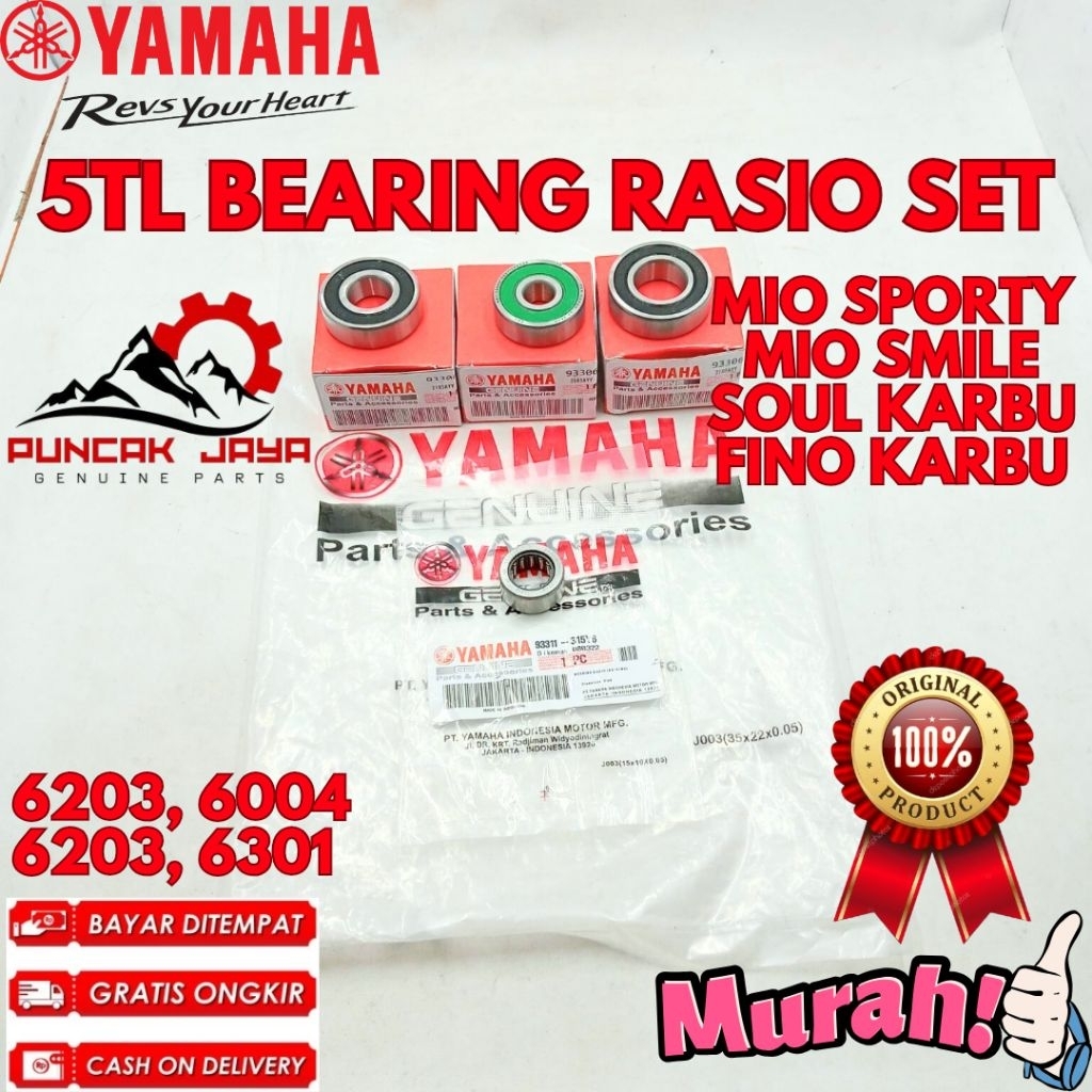 BEARING RASIO SET ORIGINAL YAMAHA KODE 5TL, BEARING RASIO SET MIO SMILE, BEARING RASIO SET MIO SPORT