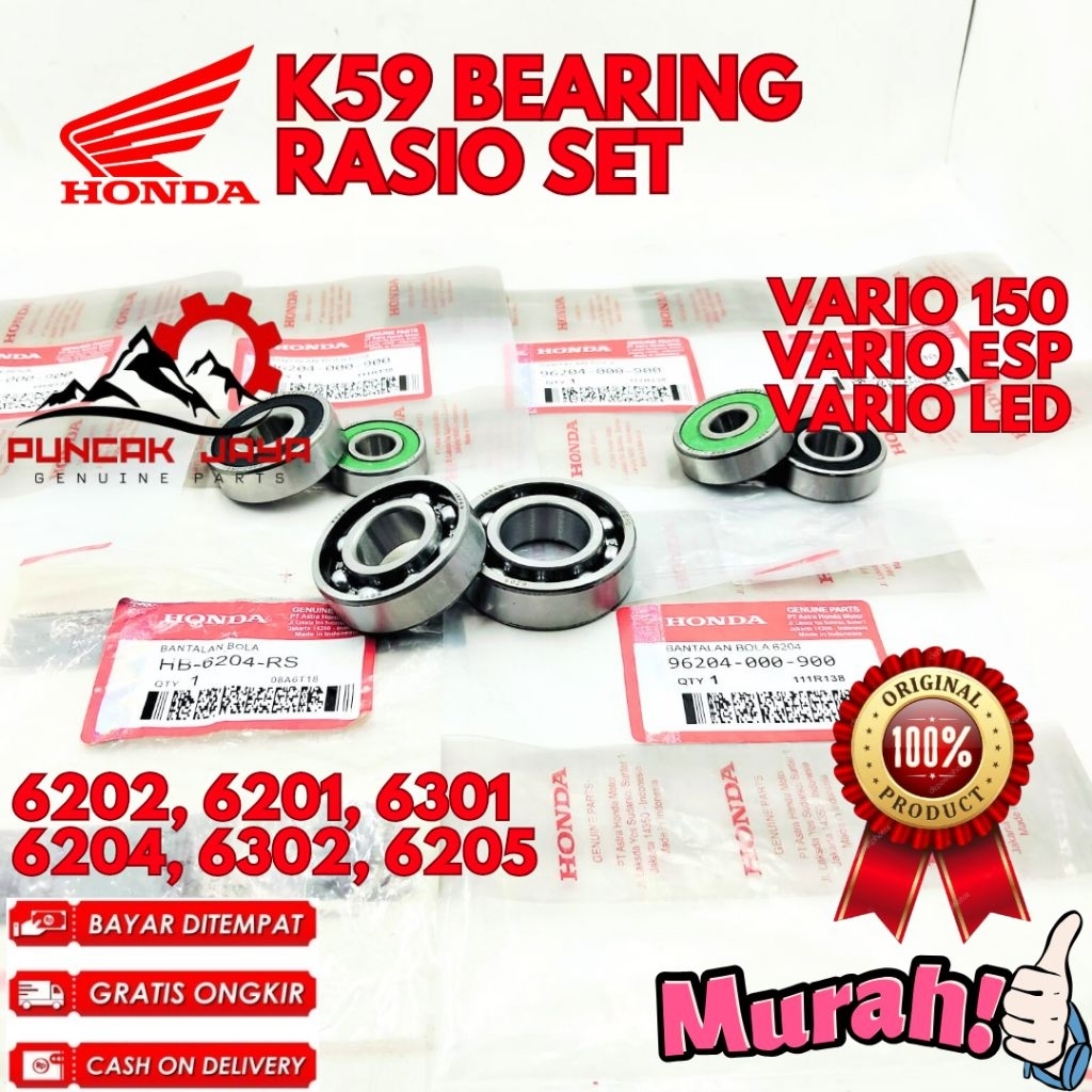 BEARING RASIO SET ORIGINAL HONDA KODE K59, BEARING RASIO SET VARIO 150, BEARING RASIO SET VARIO LED,