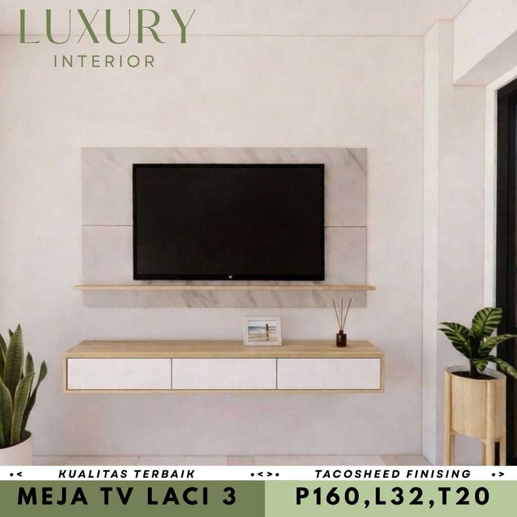 Meja TV Gantung Minimalis Stand Kabinet TV