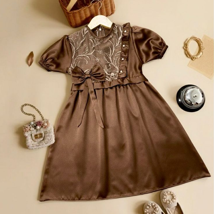 DRESS AZZURA Anak Perempuan usia 0-4 Tahun Gamis Lebaran Bayi Cantik mix Brokat