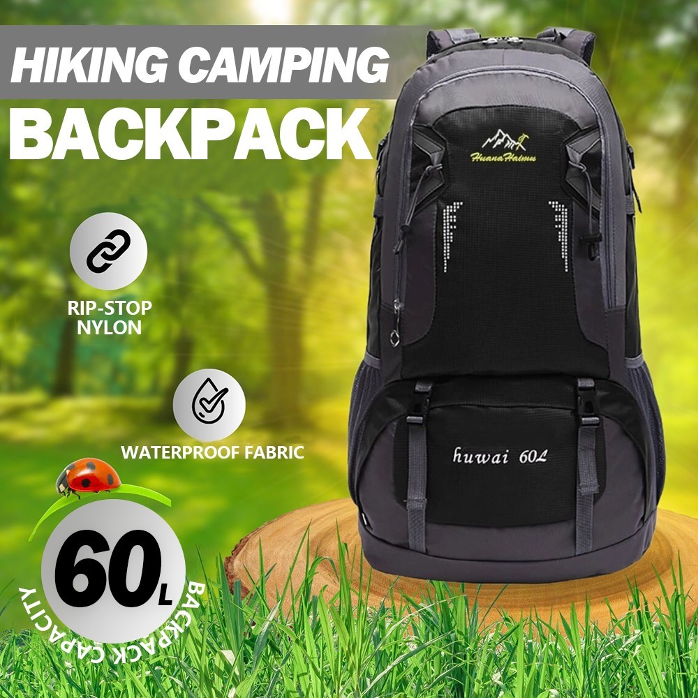 Ransel Travel Outdoor Backpack Waterproof Besar 60L Camping Anti Air Bikers Hiking Sepeda gunung