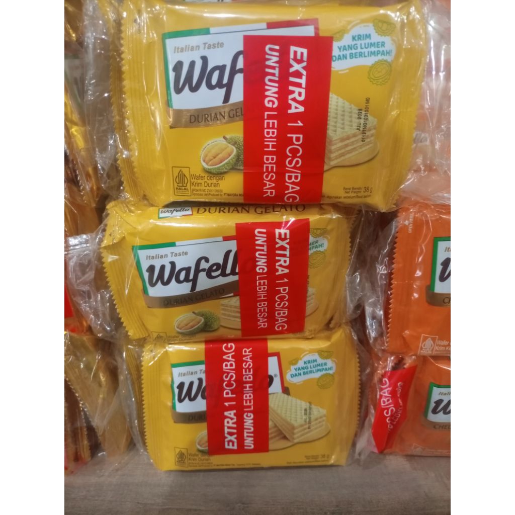 1 dus isi 60 pcs wafello 2000an rasa coklat karamel durian harga murah grosir