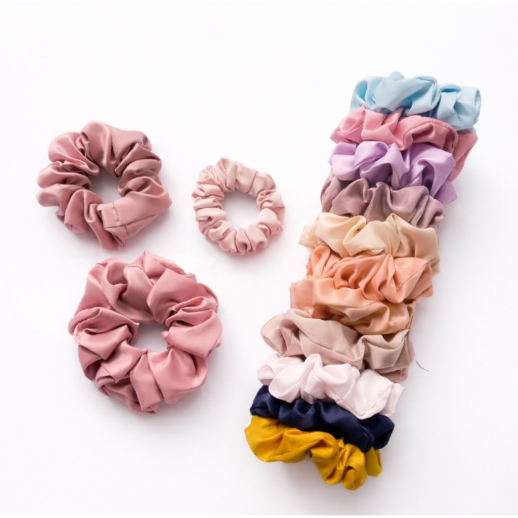 1 SET Ikat Rambut Satin Scrunchie
