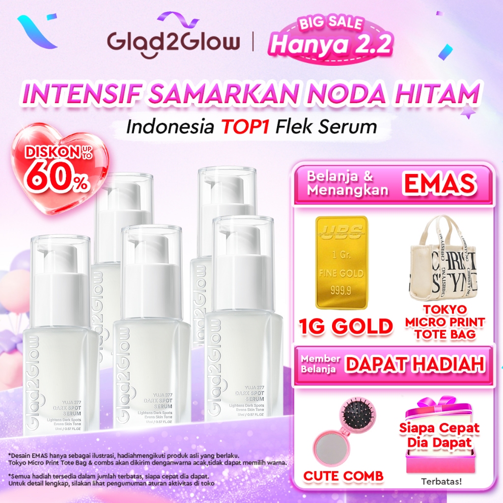 Glad2Glow Yuja Symwhite 377 Dark Spot Serum Eksfoliasi Wajah collagen serum wajah cream pemutih waja