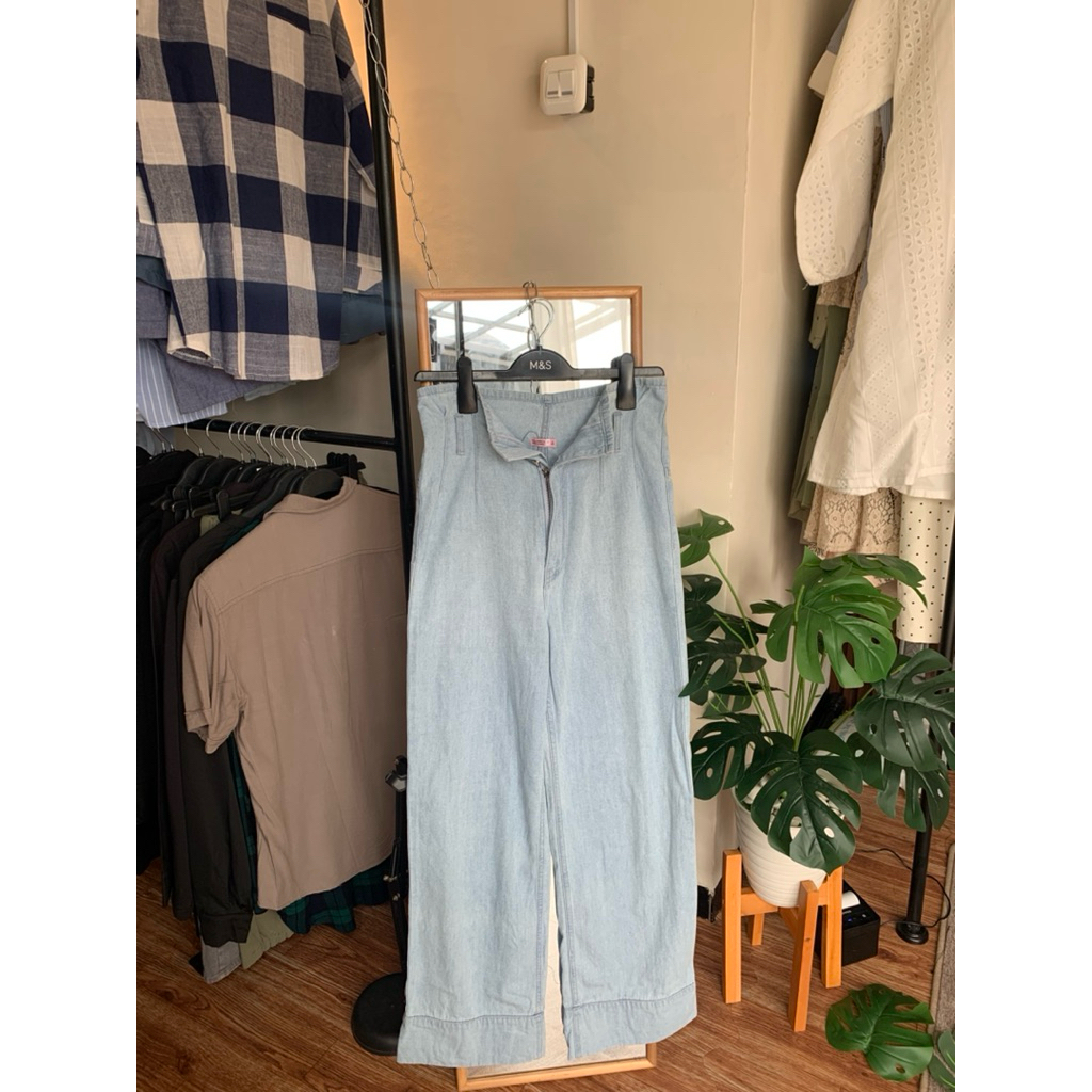 celana jeans denim kulot highwaist brand COLORBOX