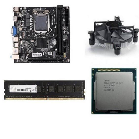Paket Mainboard + Processor Intel Core i3 + RAM 4GB | Siap Pasang | Cocok untuk Rakitan PC Hemat