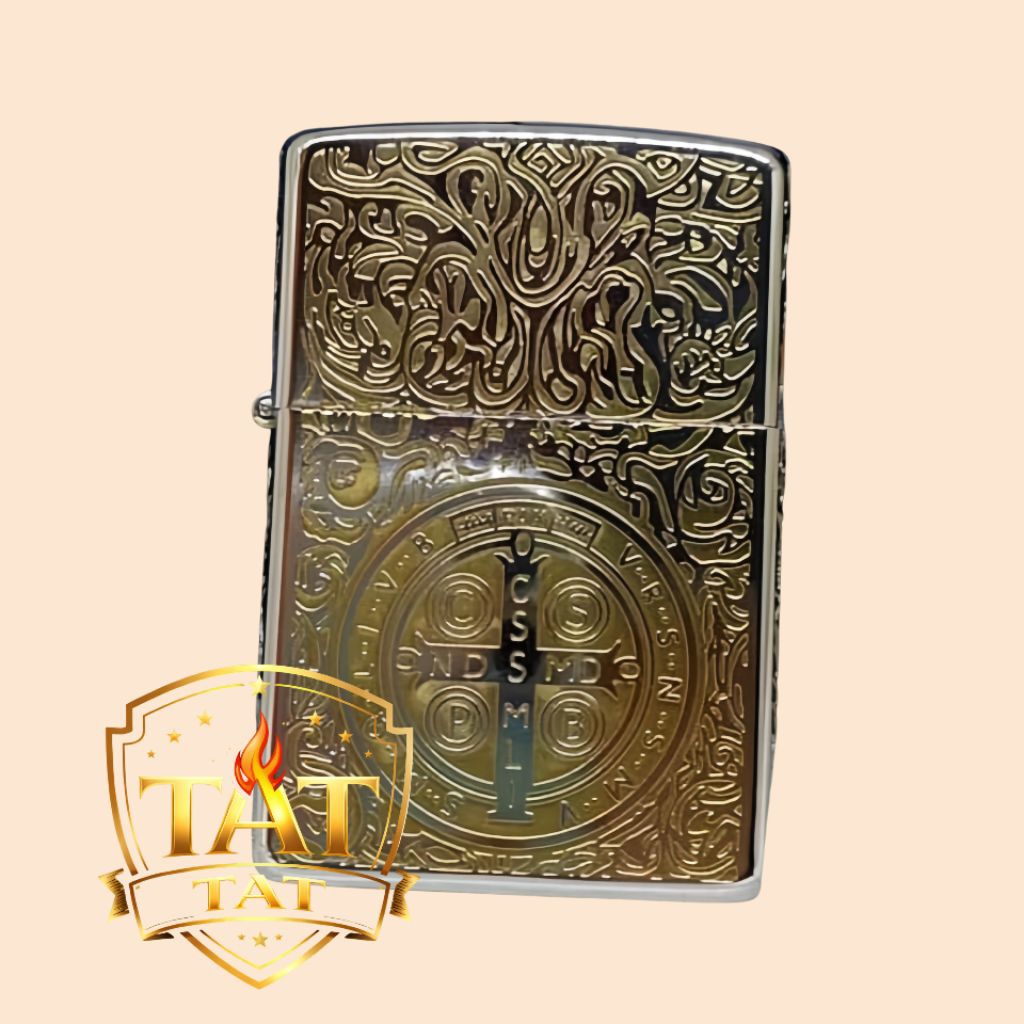 Korek Api Zippo Desain Constantine Silver Gold Premium Edition
