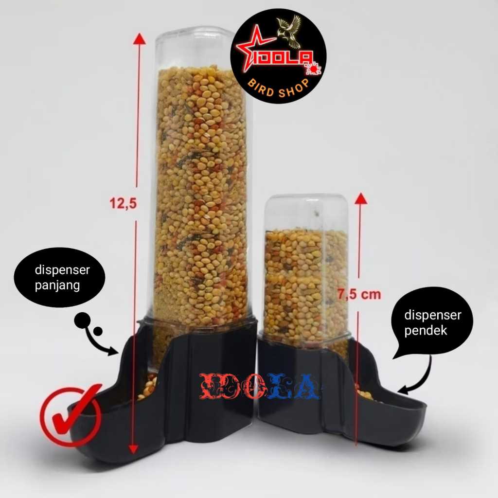 IDOLA CEPUK WADAH PAKAN MINUM BURUNG DISPENSER TABUNG PANJANG CEPUK TEMPAT MAKAN PAKAN BURUNG LOVEBI