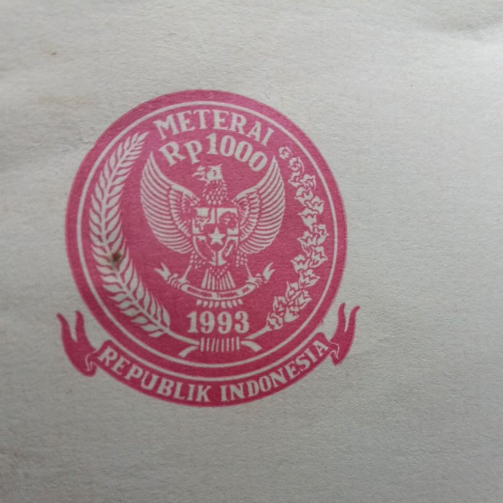 kertas segel tahun 1993 Rp 1000 double