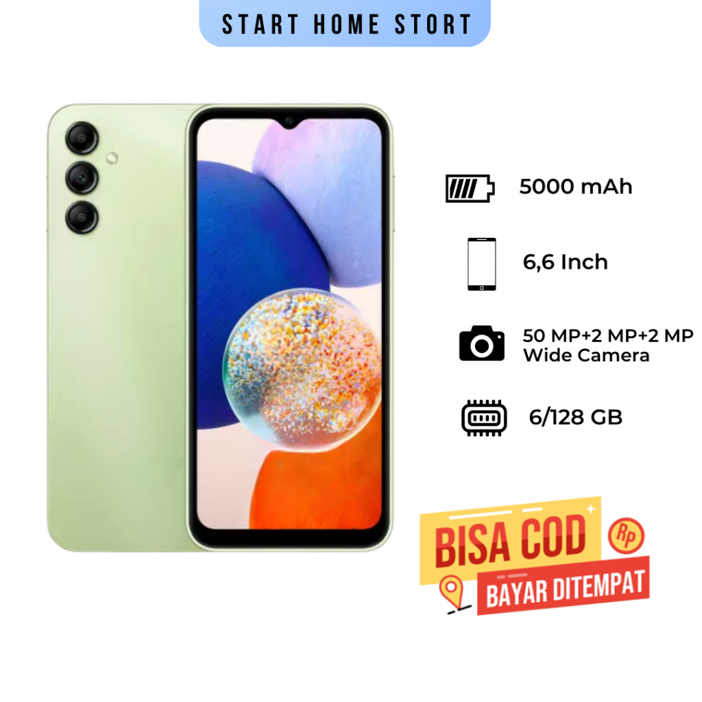 HP SMARTPHONE SAMSUNG A14 4G RAM 6/128GB Full Set Bergaransi