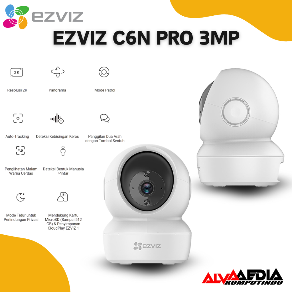 CAMERA EZVIZ C6N PRO 3MP INDOOR TWO WAY WIRELESS - CCTV EZVIZ C6N PRO 3MP