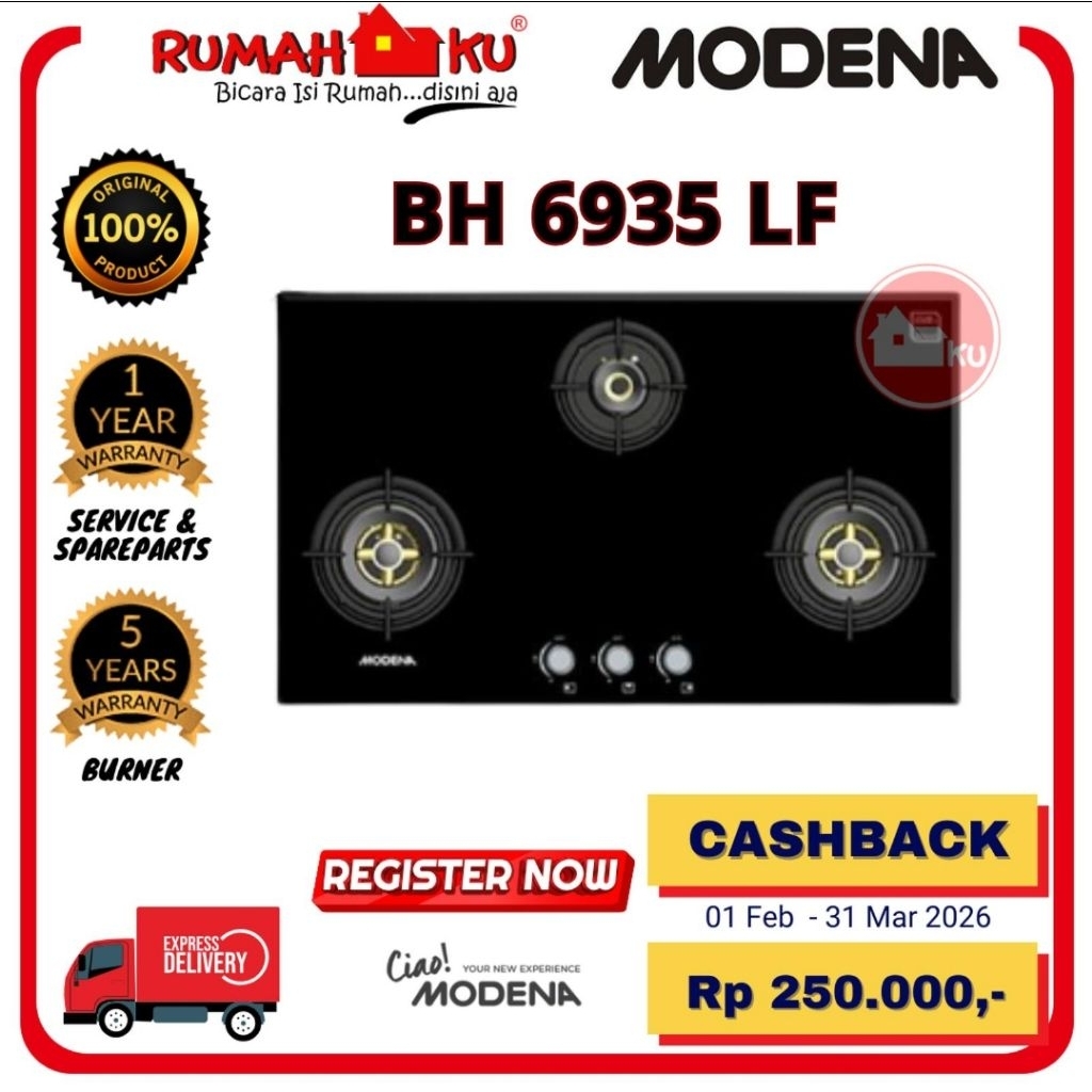 MODENA KOMPOR 3 TUNGKU BH 6935 LF