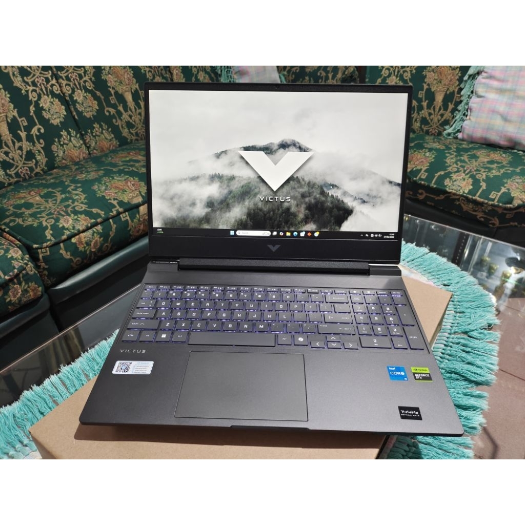 laptop hp victus 15 core i5 13420H 16/512 rtx 2050 144hz like new garansi 2027