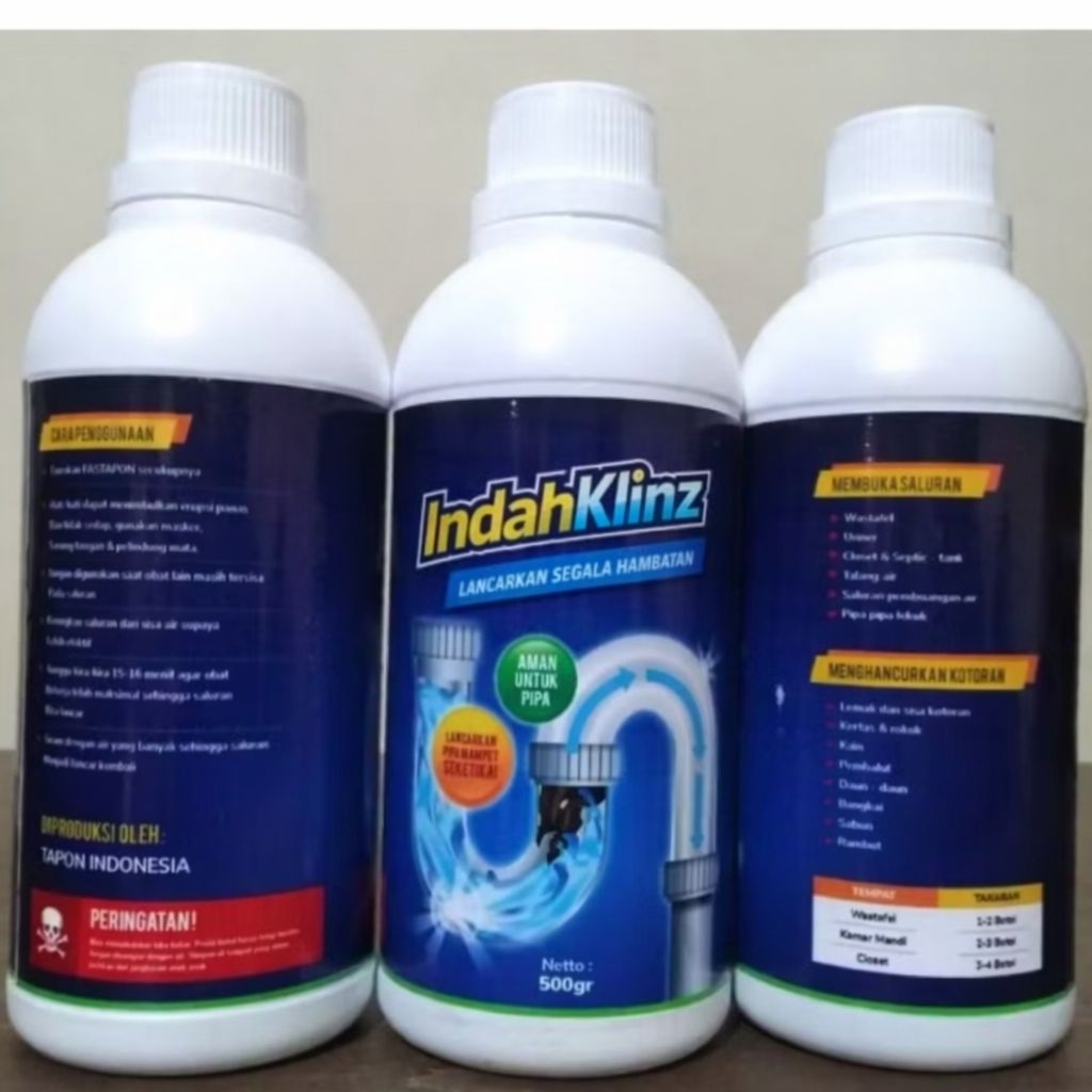 Indahklinz Obat WC Mampet 900gr | Pembersih Saluran Kloset Penghancur Kotoran Lemak Rambut