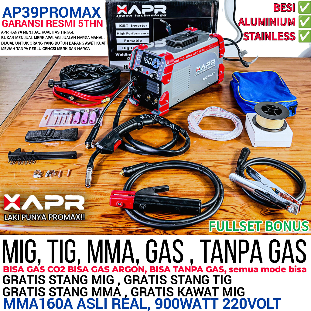 APR Mesin Las MIG TIG MMA type AP39PROMAX Las Listrik Tanpa Gas Travo Inverter AP39PRO