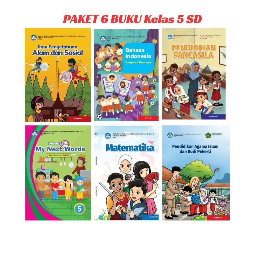 PAKET Buku Kurikulum Merdeka SD Kelas 5 2021 Original harga tuk 6 buku