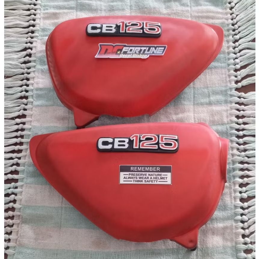 tepong bok aki honda cb 100 merah set emblem cb 125 lurus