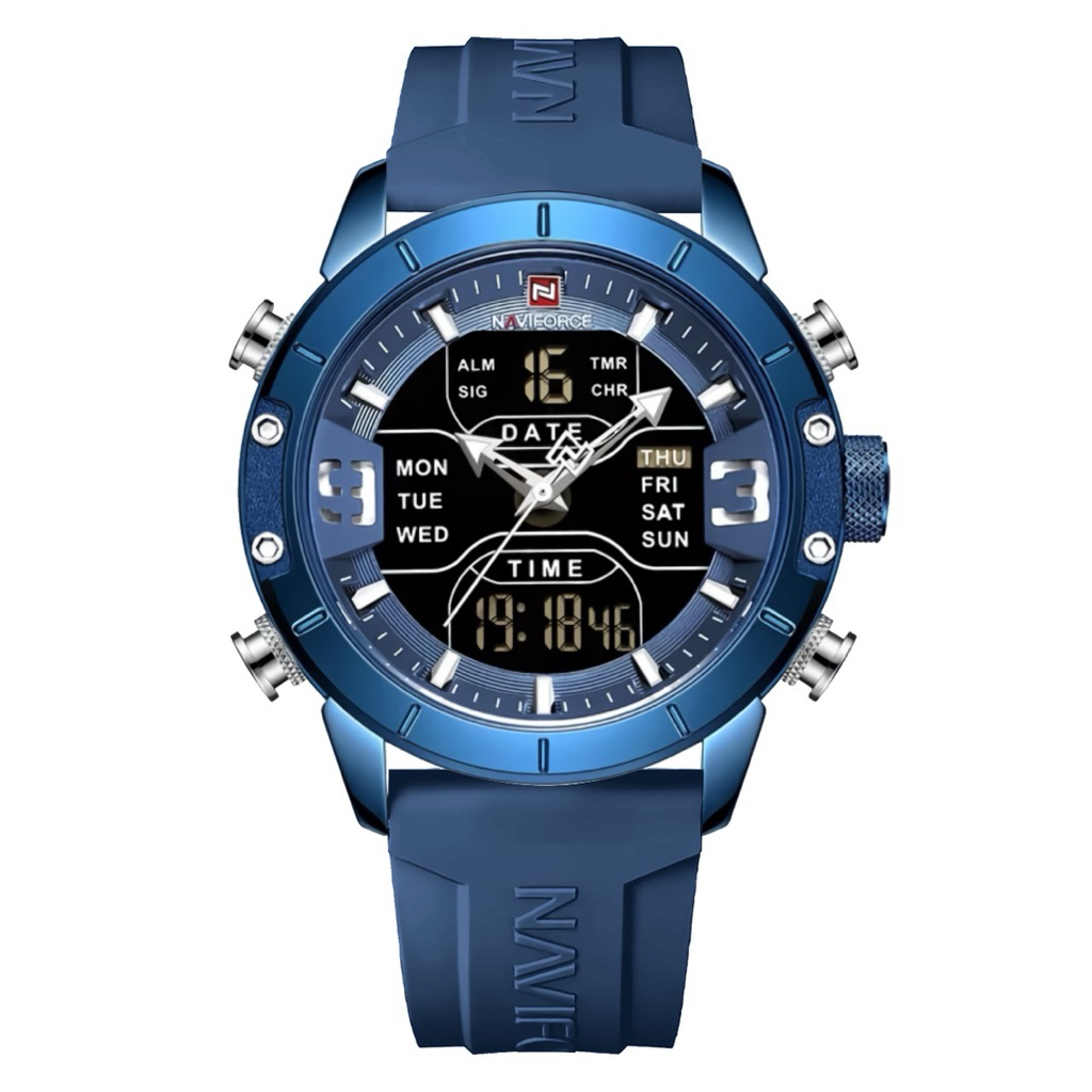 Cotto - Naviforce NF 9153 Original - Jam Tangan Pria Analog :Digital Original Time Water Resistant I