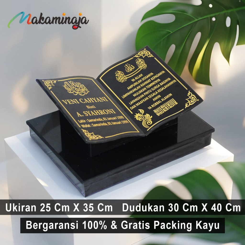 Batu Nisan Model Bentuk Buku Maesan Makam Granit Kuburan L54